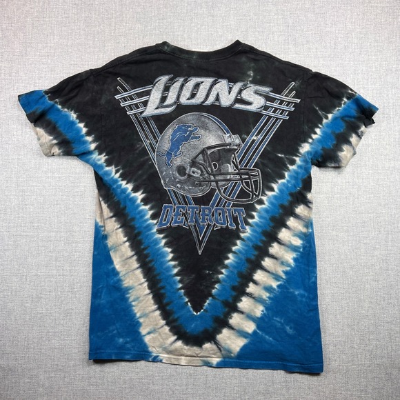 Vintage Y2K Detroit Lions Tie Dye T Shirt Men Large Blue NFL Graphic AOP Sporty - Picture 2 of 10